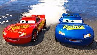 Race Cars in Funny Parkour McQueen & Friends  GTA 5