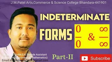 Examples of Indeterminate forms - 0/0  &  ∞/∞ | Part II - In Hindi