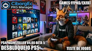 TESTANDO EXECUÇÃO DE JOGOS EM FFPKG E EXFAT NO PS5 DESBLOQUEADO PELO PS4PKGINSTALLER V4.00 BETA 5