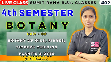(U.P. Lt -02) Oils, Fibres, Timbers Yielding Plant & Dyes MCQ Based Q/A 4th Semester Botany Unit-02