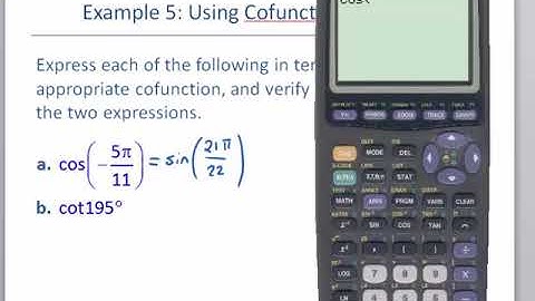 Math 127 Section 6.3 Other Relationships Between Trigonometric Functions