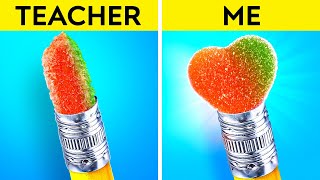 HOW TO SNEAK CANDIES IN SCHOOL || How to Sneak Makeup and Food into Class by 123 GO Like!