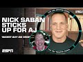 Nick Saban STICKS UP for AJ 🗣️ &#39;He&#39;s the nicest guy on the program&#39; 🤣 | Pat McAfee Show