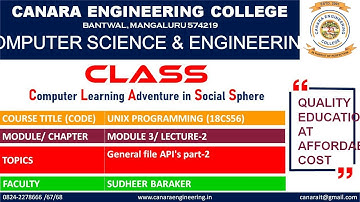 VTU UP (18CS56) UNIX PROGRAMMING:General file API