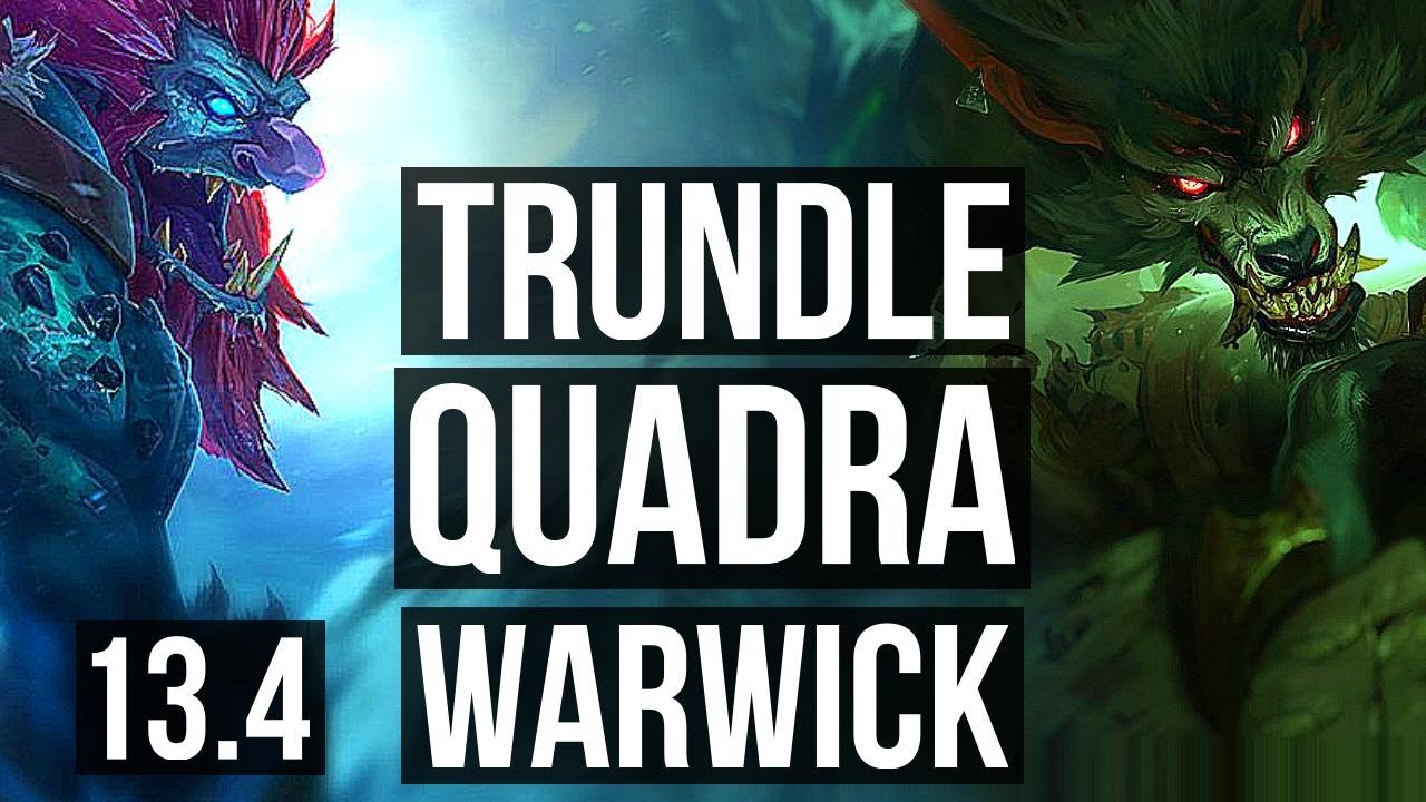 TRUNDLE vs WARWICK (TOP) | Quadra, 1.0M mastery, Dominating | KR Master | 13.4