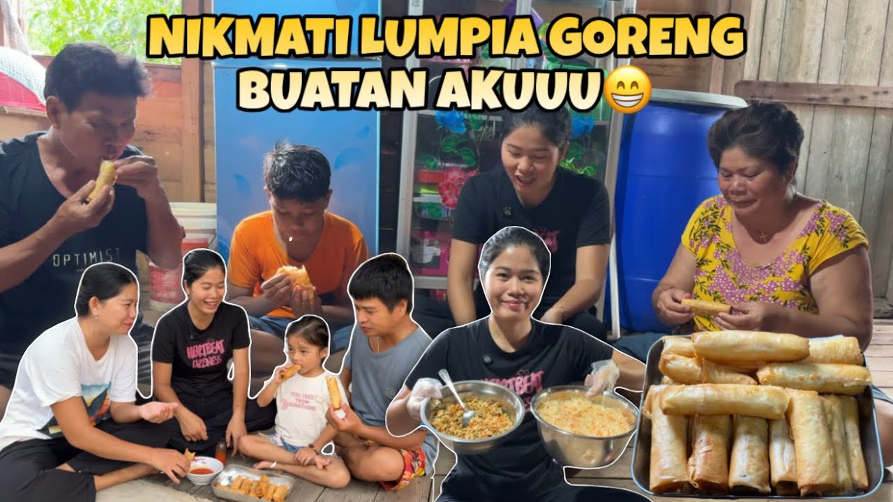 BIKIN LUMPIA  ISI AYAM DAN BIHUN SEMUA COBAIN DAN BILANG ENAK
