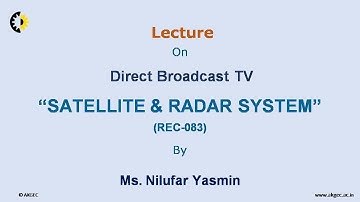 SATELLITE & RADAR SYSTEM LECTURE 14 