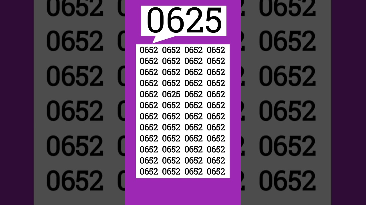 How fast did you locate the hidden 0625? #fypシ゚viral #fypviral #fyp #iqtest #shorts #eymath