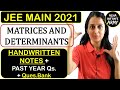 Matrices and Determinants JEE in 1 Shot With Tricks By Neha Agrawal | JEE Math Revision notes | PYQ