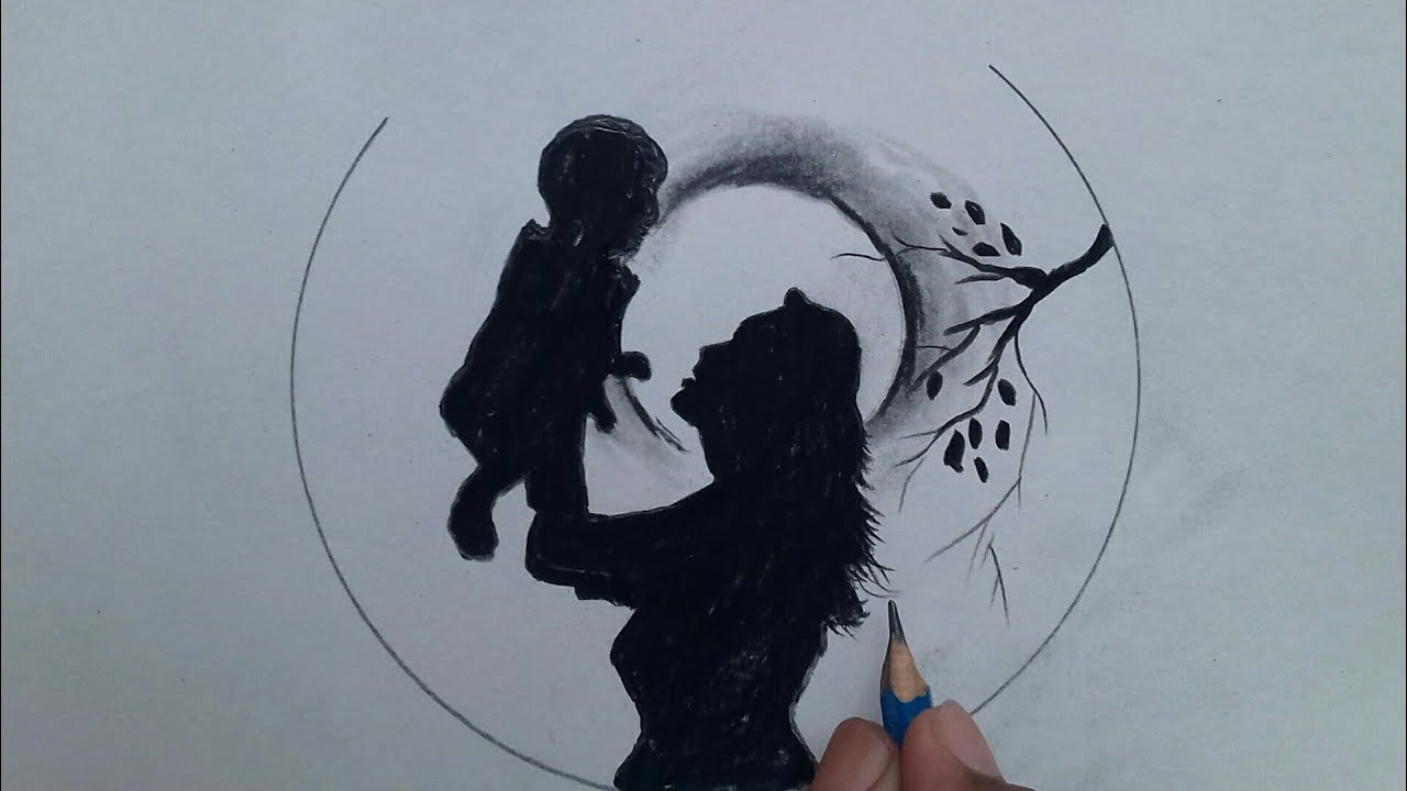 how to draw mother and baby cute beautiful love drawing ||Gali Gali Art ||  - YouTube