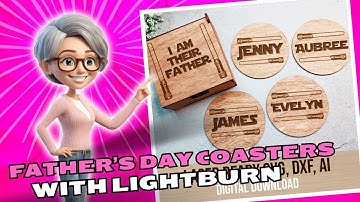 Create Father’s Day Coasters with LightBurn Laser Software | Easy DIY Tutorial