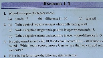 Class 7th maths l Exercise 1.1 l Chapter 1 l integers l CBSE Board l Solution l NCERT  Carb Academy