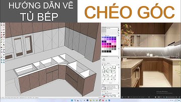 HƯỚNG DẪN VẼ TỦ BẾP CHỮ L CHÉO GÓC KIM CƯƠNG