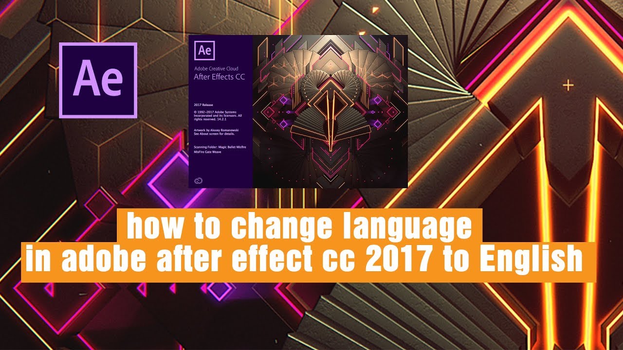 changer langue after effect cc 2017