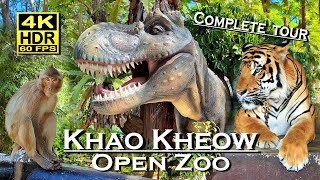 Khao Kheow Open Zoo Thailand  4K 60fps HDR  The best places  Complete tour, Bus and Walking Tour