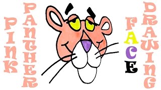 How to Draw PINK PANTHER Face Step by Step Easy | TUTORIAL