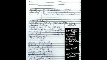 B.Ed Math Lesson Plan - 4 Topic - Compound Interest #lessonplan #mathematics #compoundinterest