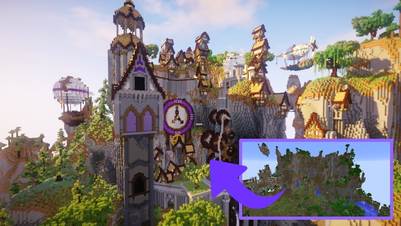 Extreme Amplified Oak Village Transformation Steampunk Minecraft Timelapse Youtube