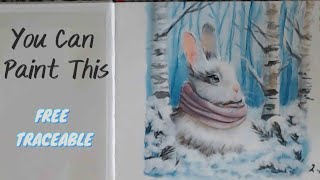 How to Paint / Winter Landscape with Rabbit
