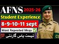 AFNS Today student test experience mcqs|Today 11 September Afns student test experiences mcqs|Afns