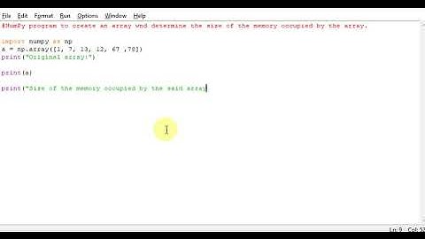 NumPy program to create an array wnd determine the size of the memory occupied by the array