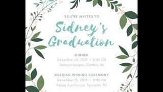 Sidney's Nursing Graduation Dinner Slide Show and Videos 12-14-19
