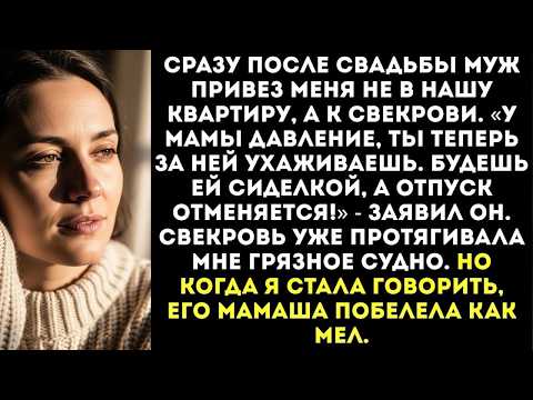 «Ты будешь сиделкой у моей матери, а медовый месяц подождет!» — объявил муж сразу после свадьбы...