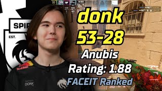 UNCUT demo | donk 53Kills VOICE COMMS vs fame/FL1T | FACEIT Ranked | May 1, 2024 | #cs2 #demo