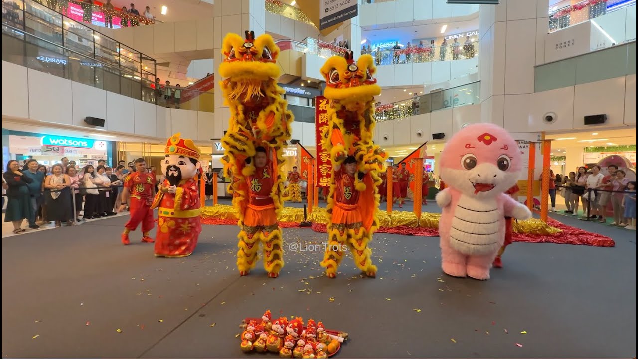 [4K] Wen Yang 文扬 High Pole Lion Dance & Dragon Dance at United Square 3 Feb 2025