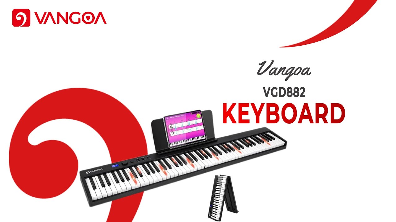 🇩🇪🇫🇷🇮🇹🇪🇸]Vangoa VGD882 Folding Piano Keyboard Portable 88 Keys  Semi-W