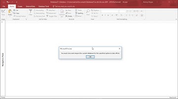 MS Access 2016 - Set Startup Options