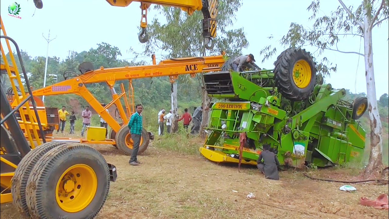 Combine Breaks failed and Jumped in the Lake Harvester Accident