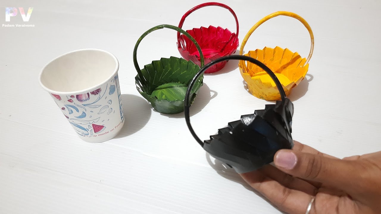 Beautiful DIY Basket Using Paper Cup |Paper Craft Ideas |Disposable ...