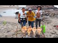 LENGUADOS ASADOS al carbón al BAMBÚ - Lenguado a la parrilla en Mar