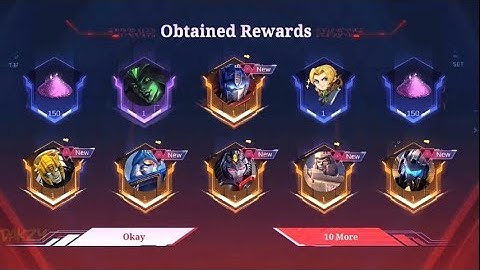 Mobile legends Transformers event bingo pattern