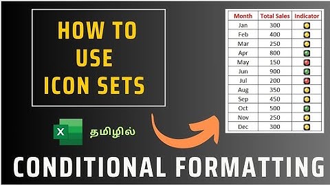 How to Use Icon Sets in Excel in Tamil | Conditional Formatting in Excel in Tamil