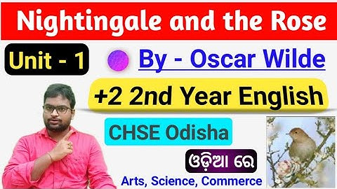 Nightingale And The Rose Unit 1 In Odia | +2 2nd Year English | CHSE Odisha | Arts | Science |