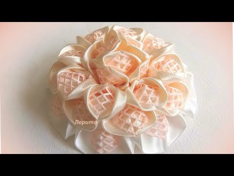 Цветы из лент, канзаши, МК / DIY satin ribbon flower, kanzashi