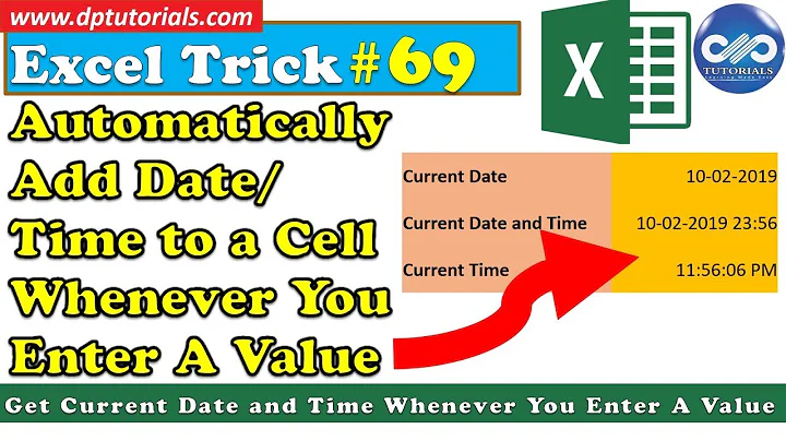 Automatically Add Date/Time to a Cell When You Enter  || Record Date and Time when Value is Changed