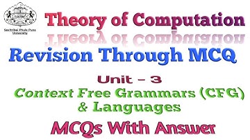 Theory of Computation -Unit:3 MCQ For SPPU  | TOC MCQ Based on SPPU Syllabus | Unit wise QB |