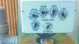 HVAC lesson commercial Gas meter clocking energy study.