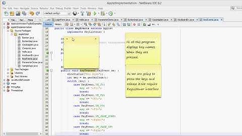 Handling KeyBoard Event in applets