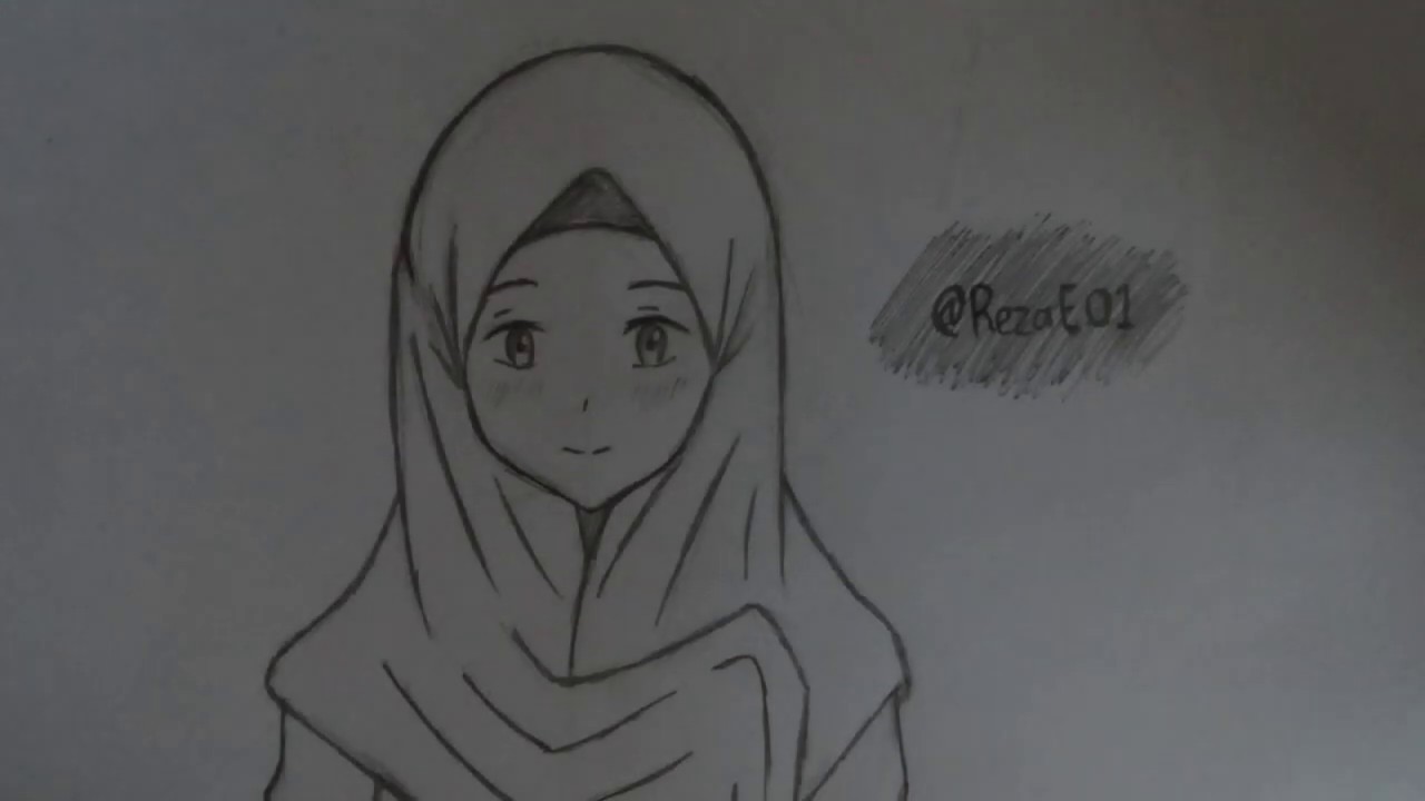 How To Draw Anime Muslimah Girl Part 1 Sketching Youtube