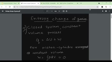 Entropy change during const vol process