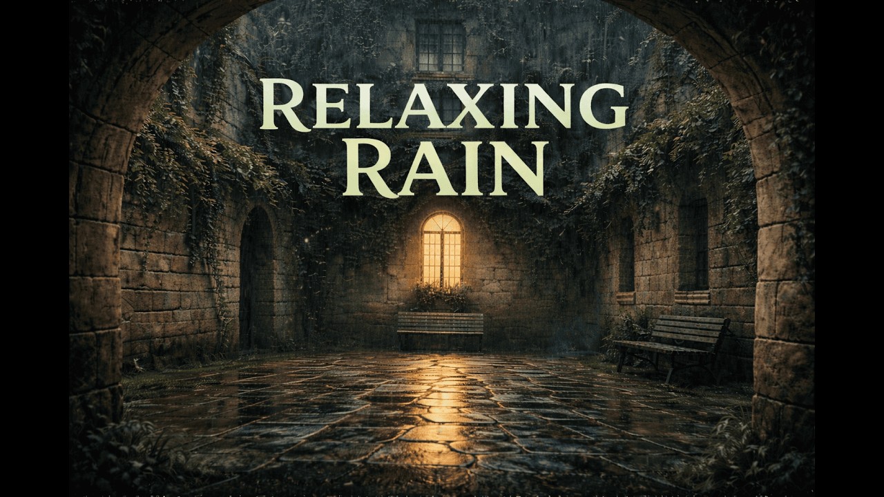 Relaxing Rain in Cozy Courtyard 🌧️ 3 Hours (No Mid-Roll Ads) 4K