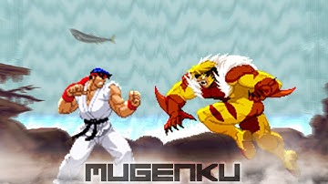 Master Ryu vs Sabretooth. Marvel vs Capcom Street Fighter MUGEN Multiverse