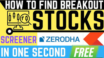 How to Find Breakout Stocks in Zerodha Trading Platform !! Breakout Stocks Screener in Zerodha !!