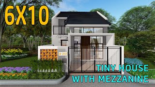 Desain Rumah Mungil Dengan Mezzanine 6X10 Meter