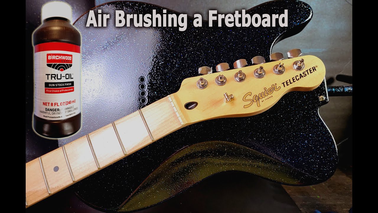 Fender Squire Affinity Telecaster Airbrushing a guitar fretboard with