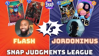 Snap Judgments League: Round 1 (Flash vs Jordonimus) - Marvel SNAP Gameplay!